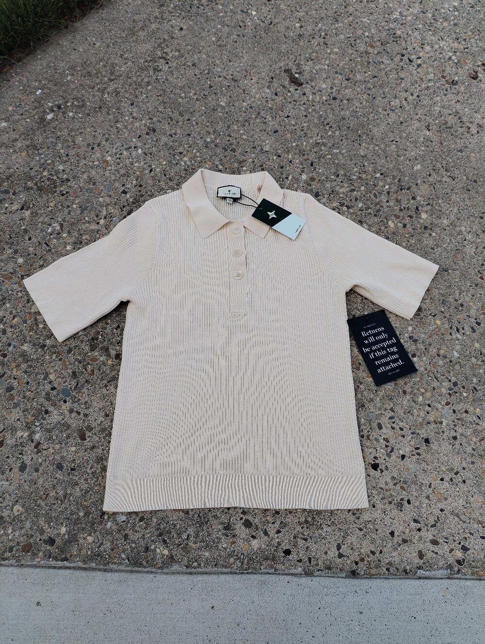 TUCKERNUCK""Ladies Tops/Ivory Olivia Rib Knit